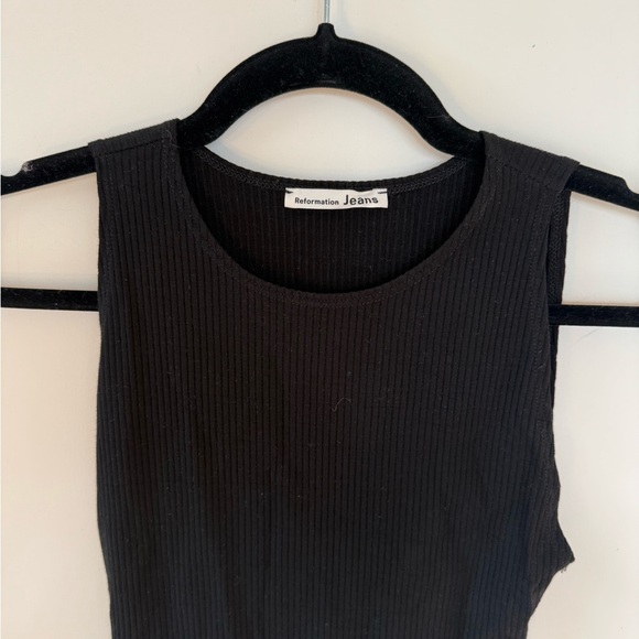 Reformation Black Ribbed mini dress - Picture 2 of 5